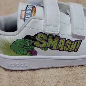 Description  ADIDAS KIDS MARVEL ADVANTAGE SNEAKERS-INCREDIBLE HULK  SIZE 8K- NEW